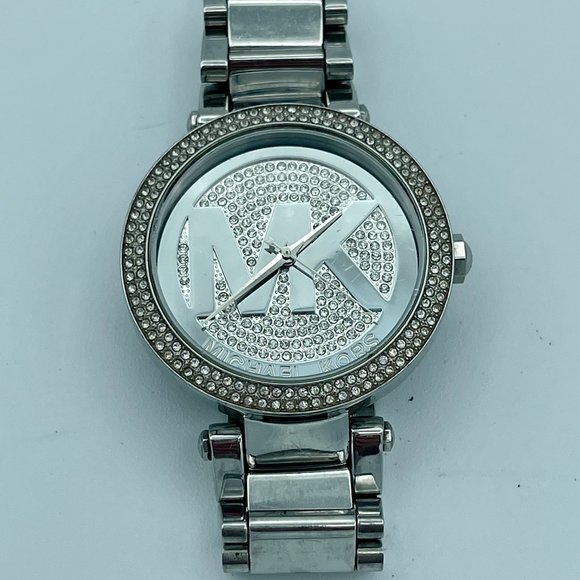 Used Michael Kors Ladies Silver Parker Watch MK5925 - Picture 4 of 8